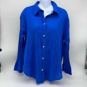 H&M Vibrant Blue Button-Down Shirt